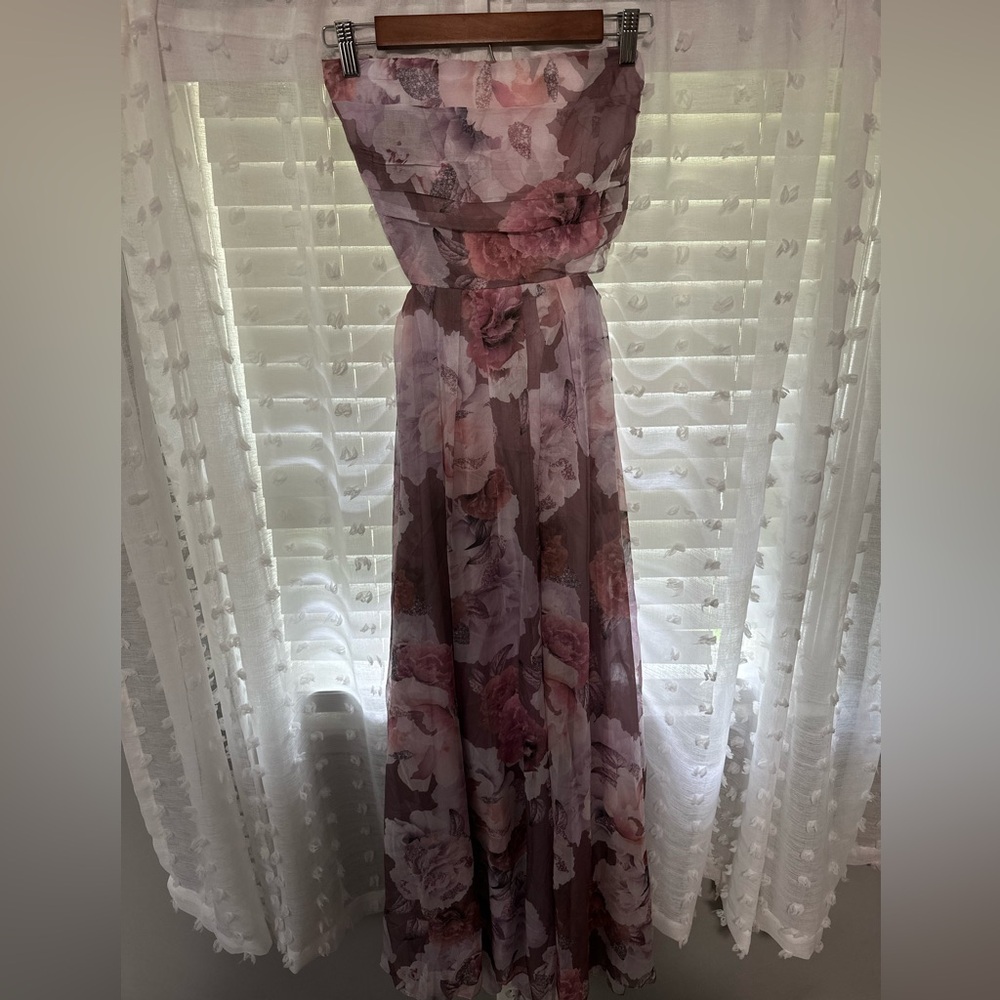 NWT strapless floral maxi dress